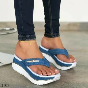 Sandaler Dam | Flip-Flops För Kvinnor | Blå, Röd, Vit