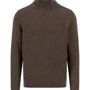 Polo-tröja | Fynch-Hatton | Brun merino ull