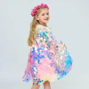 Kappa Med Paljetter | Glittrig Cape Till Barn | Flickor | 2-10 År