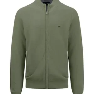 Zip Cardigan superfine stucture dusty olive