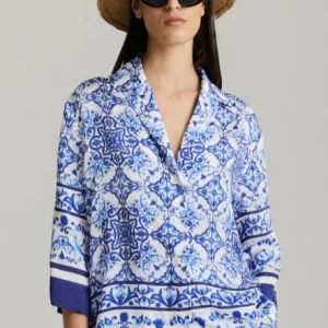 ANDIATA porslinsmönstrad blusjacka